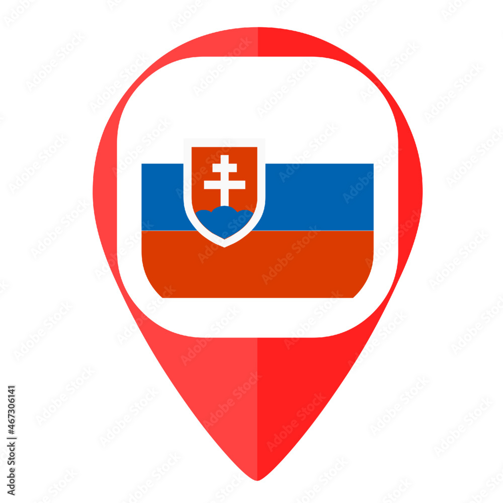Slovakia flag pins country map marker navigation Slovakia flag pins country map marker navigation