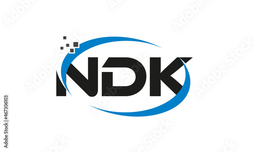 dots or points letter NDK technology logo designs concept vector Template Element
