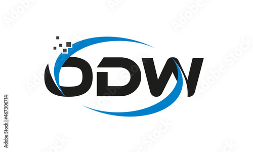 dots or points letter ODW technology logo designs concept vector Template Element