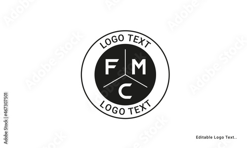 Vintage Retro FMC Letters Logo Vector Stamp	 photo