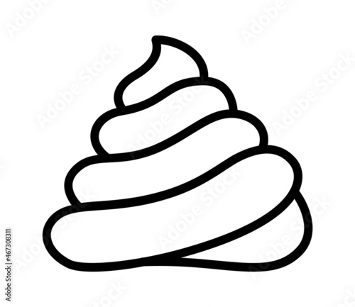 Pile of poop or manure dung fertilizer line art vector icon for apps and websites