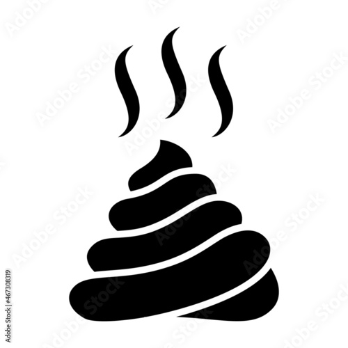 Pile of smelly poop or manure dung fertilizer flat vector icon for apps and websites