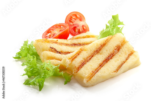 Isolated grilled cheese eith tomatoes