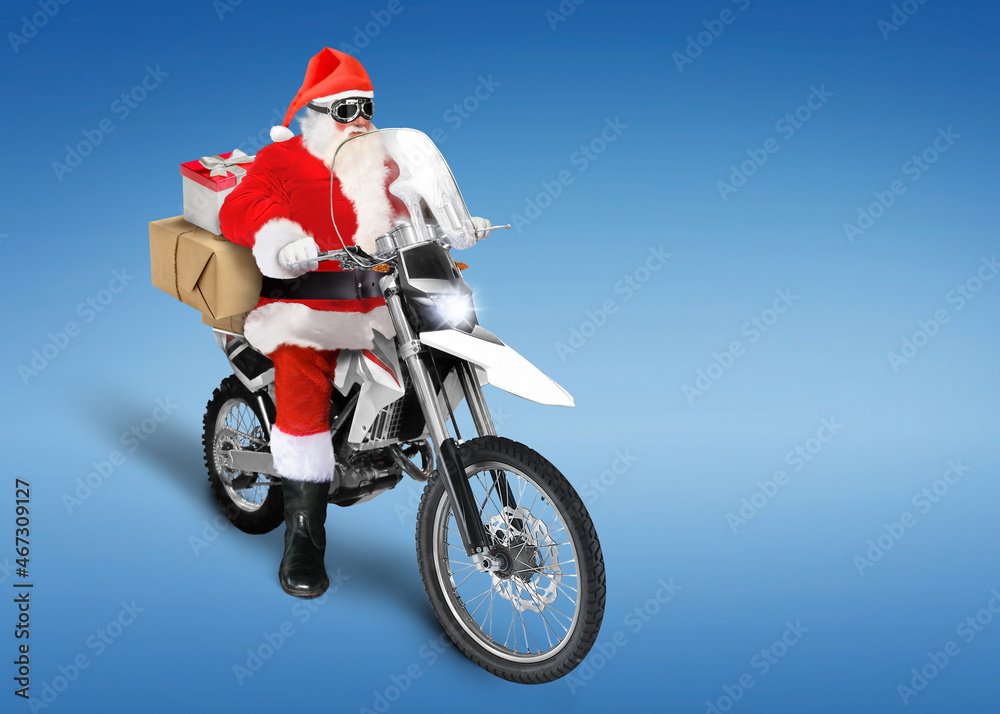 Santa Claus delivering Christmas or New Year presents