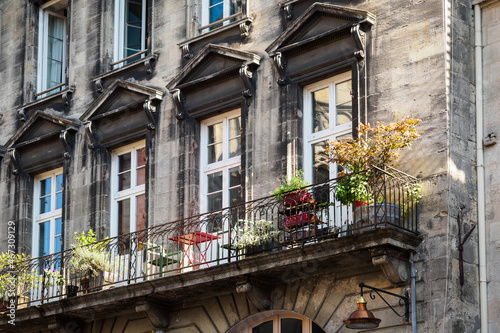 Balcony of traditional Bordeaux buildings