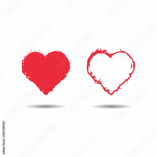 Heart illustrations, Love symbol icon set, love symbol vector