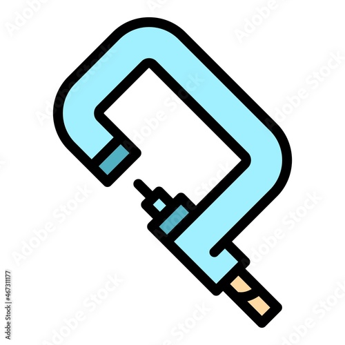 Diameter micrometer icon. Outline diameter micrometer vector icon color flat isolated