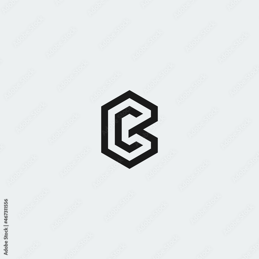 Illustration vector graphic template of letter C or B monogram logo Illustration vector graphic template of letter C or B monogram logo