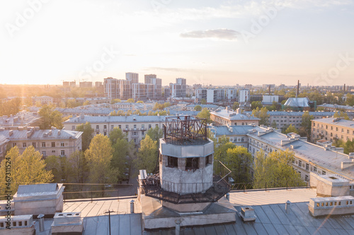 Local air defense tower on the roof of the house