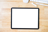 Digital tablet mockup on office working table