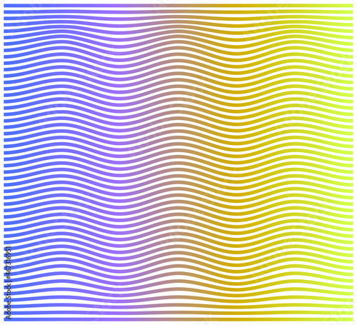 Wavy lines yellow-purple gradient on white background