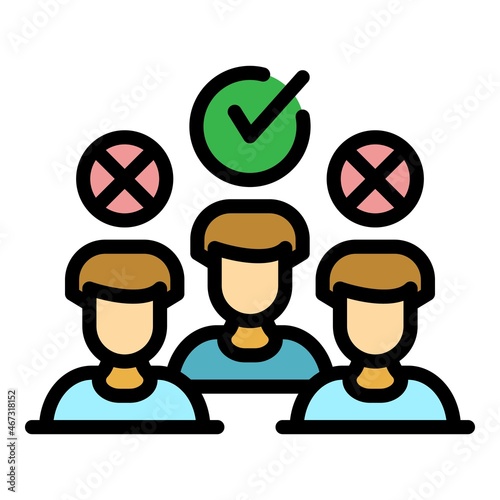 Group agitation icon. Outline group agitation vector icon color flat isolated
