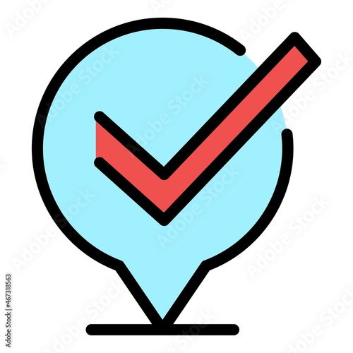 Approved agitation icon. Outline approved agitation vector icon color flat isolated