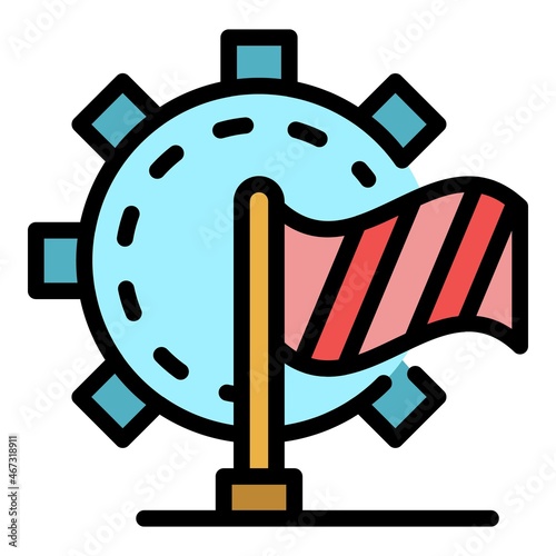 Gear wheel agitation icon. Outline gear wheel agitation vector icon color flat isolated