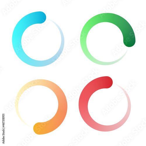 Progress, steps, phases indicator. Preloader, buffer shape. Circle, circular loading icon