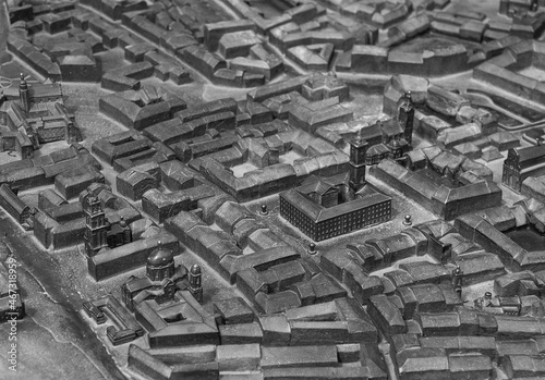 Model of city. Aerial view