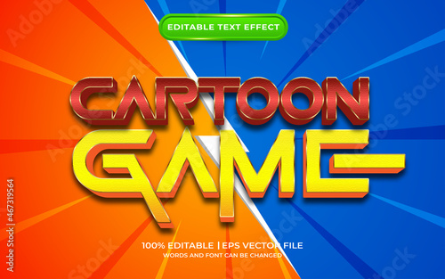Cartoon game editable text effect