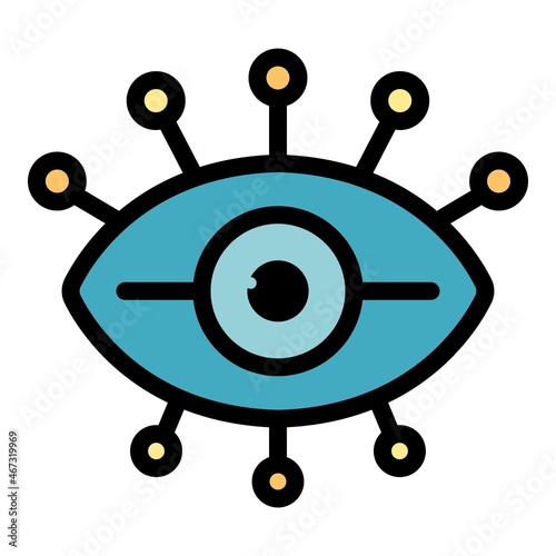 Ancient eye amulet icon. Outline ancient eye amulet vector icon color flat isolated