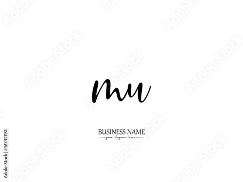 initial MW Logo, Signature MW m w Letter Logo Icon Vector Stock photo