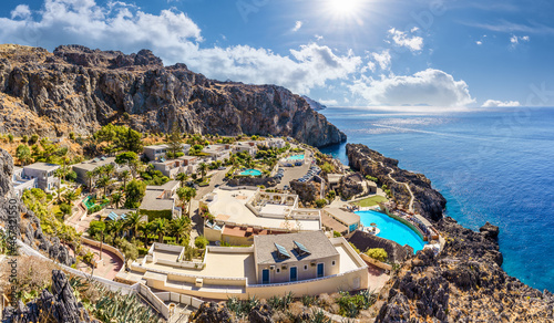 Landscape with Kalypso Cretan Village, Crete island, Greece photo