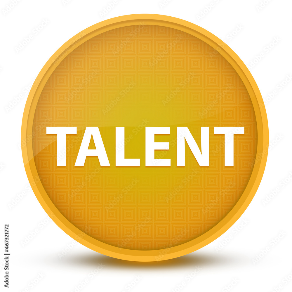 Talent luxurious glossy yellow round button abstract