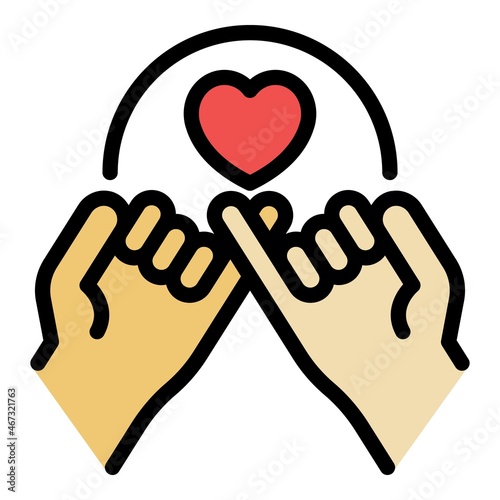 Forever trust icon. Outline forever trust vector icon thin line color flat on white