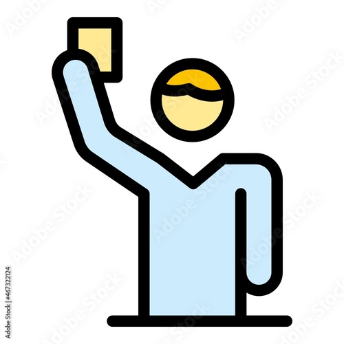 Referee icon. Outline referee vector icon color flat isolated