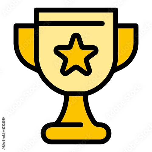 Champion cup icon. Outline champion cup vector icon color flat isolated