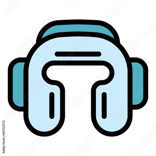Boxing helmet icon. Outline boxing helmet vector icon color flat isolated