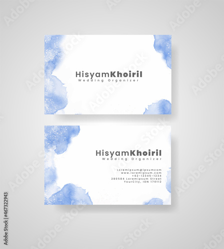 Beautiful business card template with watercolor © REZI