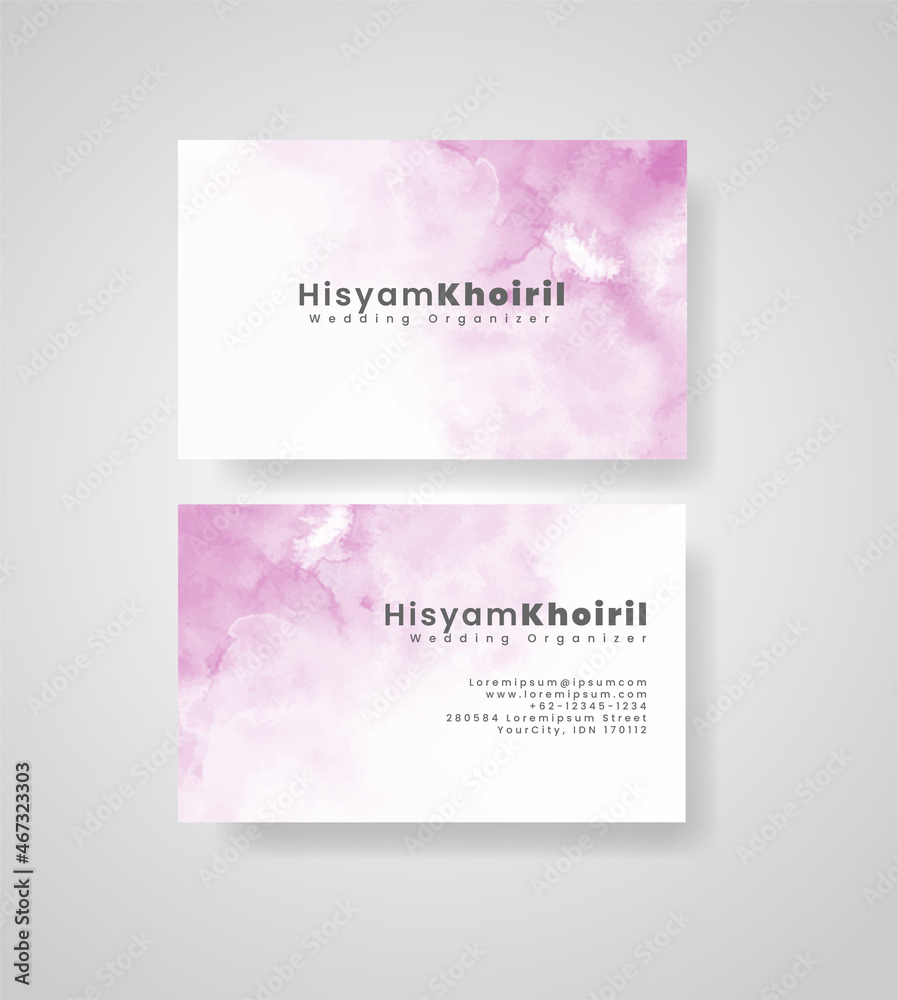 Fototapeta premium Beautiful business card template with watercolor