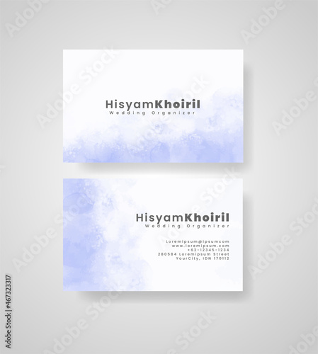 Beautiful business card template with watercolor