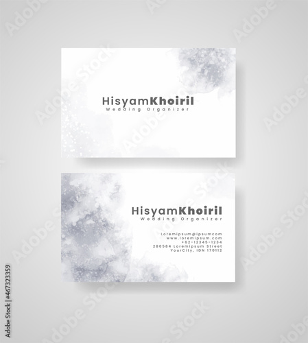 Beautiful business card template with watercolor