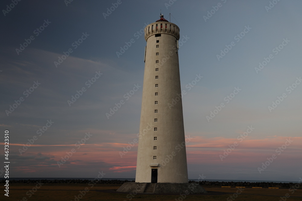 New lighthouse of Gardur, Reykjanes, Iceland New lighthouse of Gardur, Reykjanes, Iceland