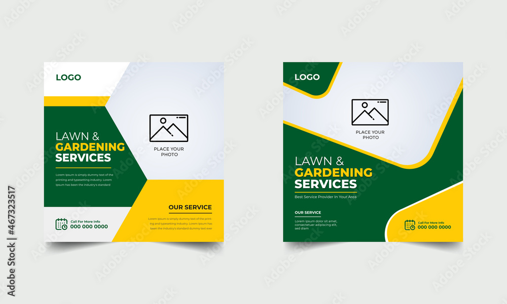 Lawn Services Social Media Post Banner Design Template Lawn Services Social Media Post Banner Design Template