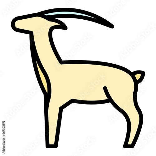 Nature gazelle icon. Outline nature gazelle vector icon color flat isolated