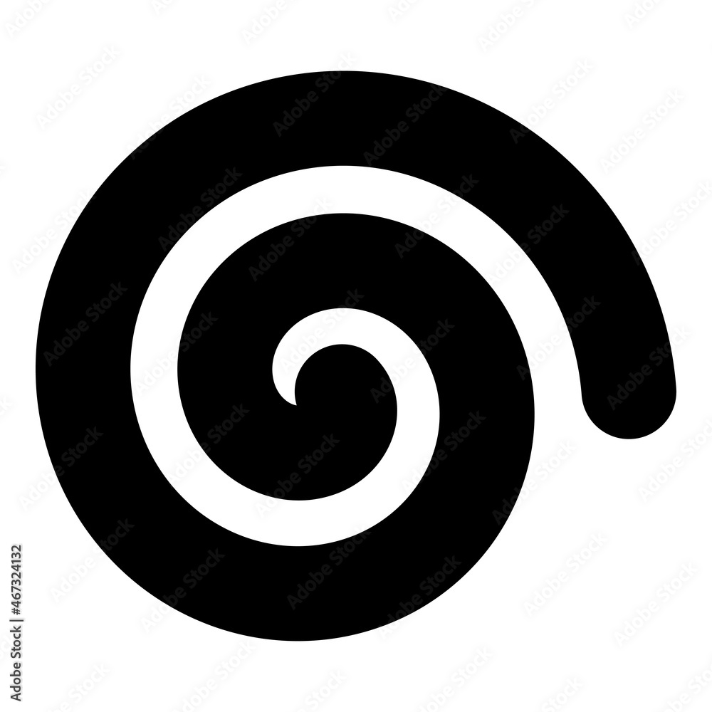 Line in circle form. Single thick line spiral goes to edge of canvas. Vector illustration Line in circle form. Single thick line spiral goes to edge of canvas. Vector illustration