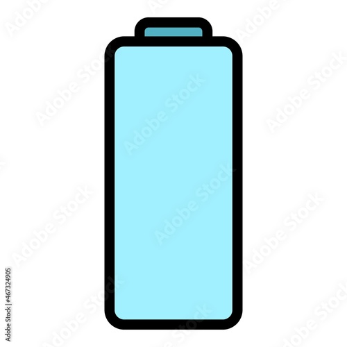 Empty battery icon. Outline empty battery vector icon color flat isolated