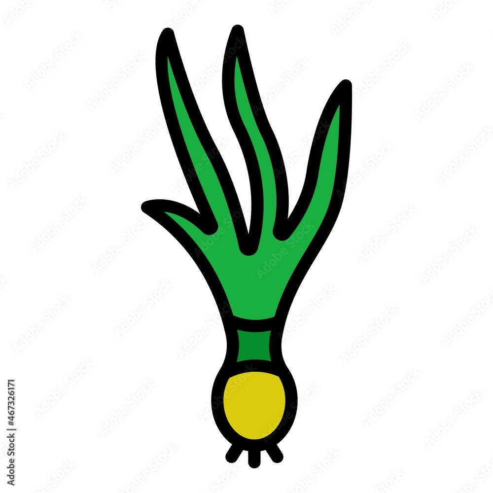 Plant chives icon. Outline plant chives vector icon color flat isolated