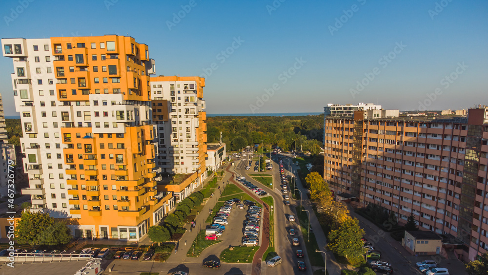 Φωτογραφία A housing estate in Gdańsk, Przymorze in autumn aura
