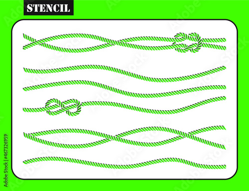 Stencil. Rope knot pattern. Laser cutting template. Die cut silhouette. Stamp.