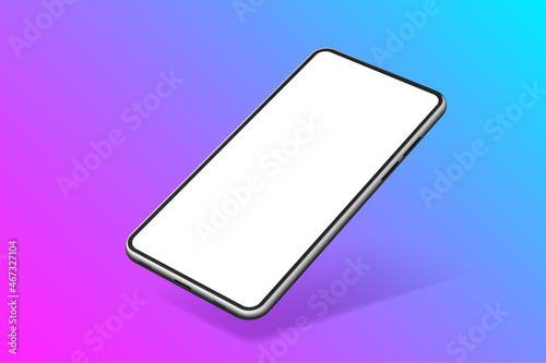 3D realistic smartphone mockup with blank display