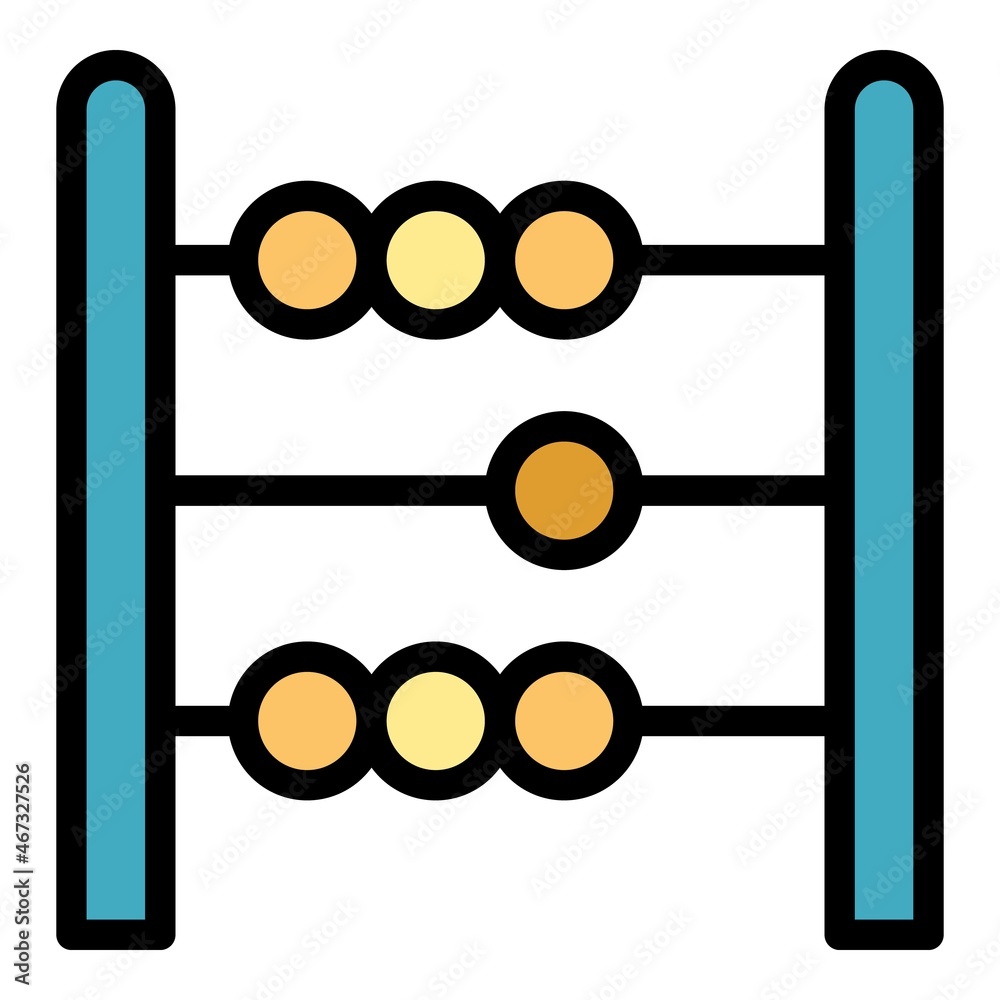 Count abacus icon. Outline count abacus vector icon color flat isolated Count abacus icon. Outline count abacus vector icon color flat isolated