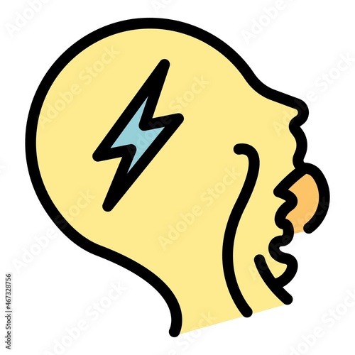 Tonsillitis angina icon. Outline tonsillitis angina vector icon color flat isolated