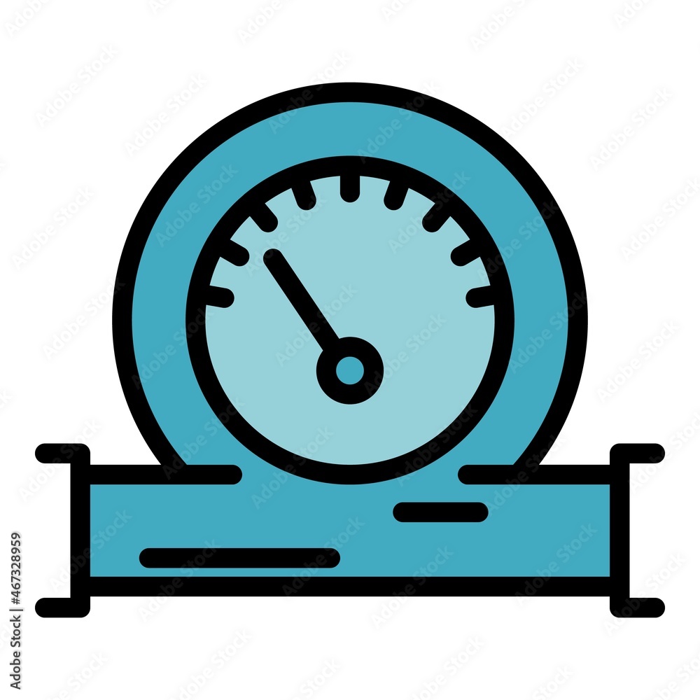 Manometer gauge icon. Outline manometer gauge vector icon color flat isolated