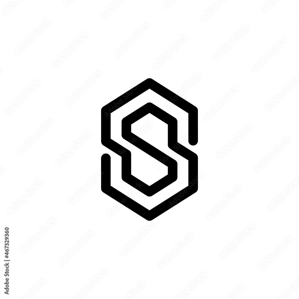 abstract logo line letter s, letter s shield logo abstract logo line letter s, letter s shield logo