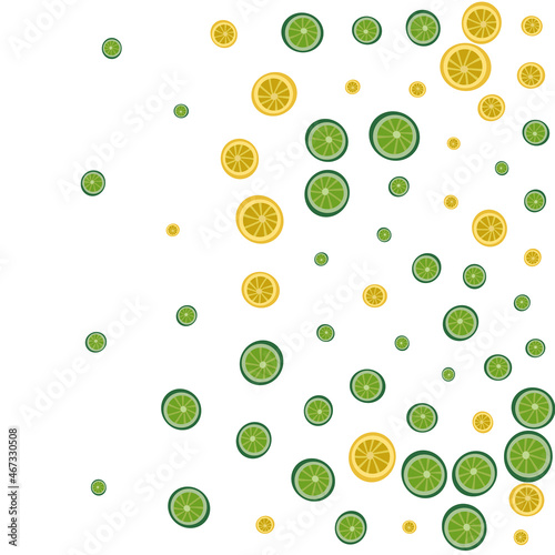 Juicy Lemon Background White Vector. Citrus Levitation Pattern. Yellow Funny Lime. Bright Juice Decoration.