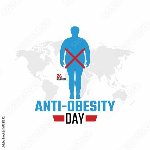 vector graphic of anti-obesity day good for anti-obesity day celebration. flat design. flyer design.flat illustration.