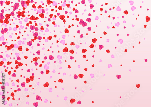 Pinkish Heart Background Pink Vector. Birthday Frame Confetti. Fond Romantic Pattern. Violet Confetti Sweetheart Backdrop. Purple Color Illustration.