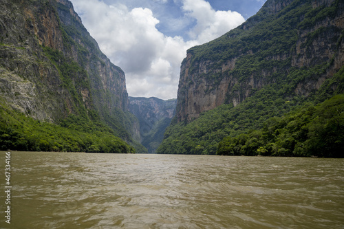 River in Grijalva river in Sumidero Canyon, Triunfo, Mexico photo